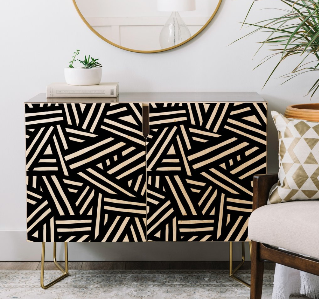MONOCHROME 01 Credenza By The Old Art Studio with Gold Aston Legs - Image 1