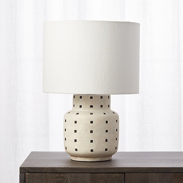 Grid Black and White Polka Dot Table Lamp - Image 0