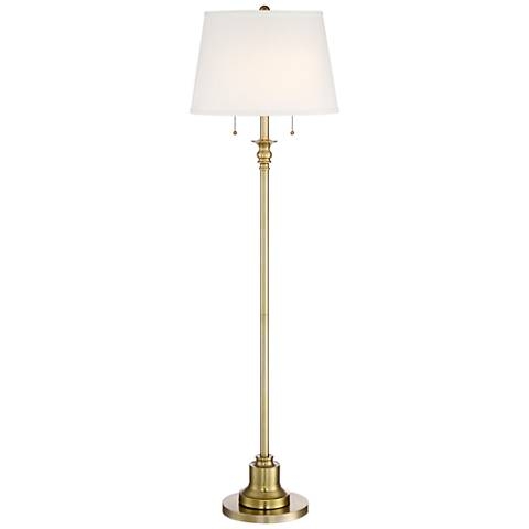 Spenser Brushed Antique Brass Floor Lamp - Image 0
