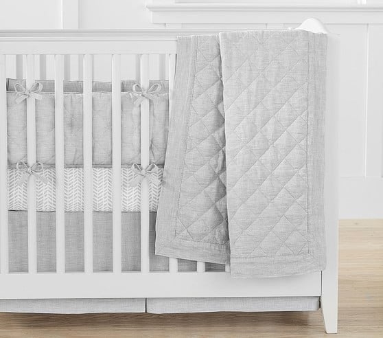 Belgian Flax Linen Mini Baby Bedding quilt - Image 0