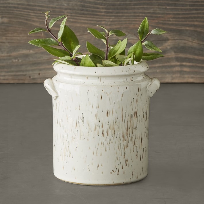 Speckled Ivory Earthenware Vase - Image 0