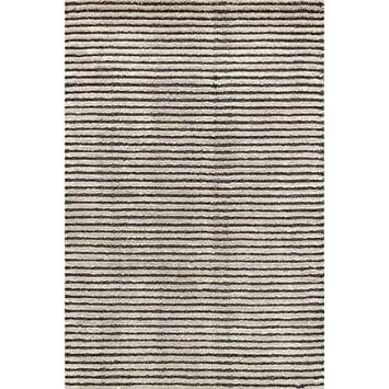 Cut Stripe Grey Hand Knotted Rug - 9x12 - Image 0