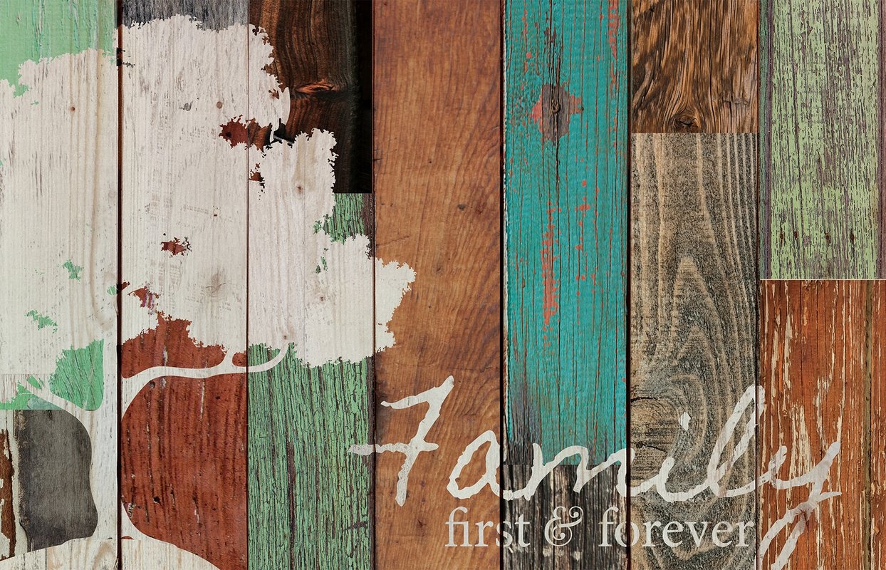 'Family' Textual Art on Wood - Image 0