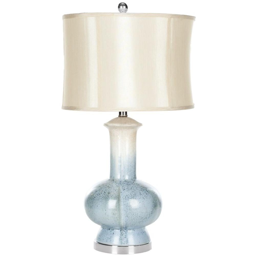 Leona 28-Inch H Ceramic Table Lamp - Cream/Blue - Safavieh - Image 0