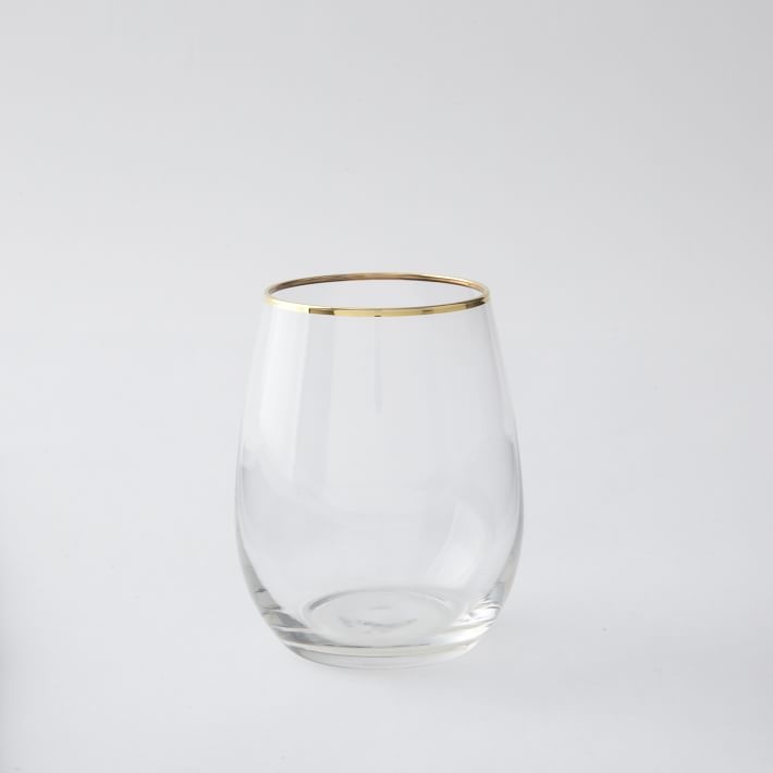 Stemless Glassware (Set Of 4) - Gold Rimmed - Image 0