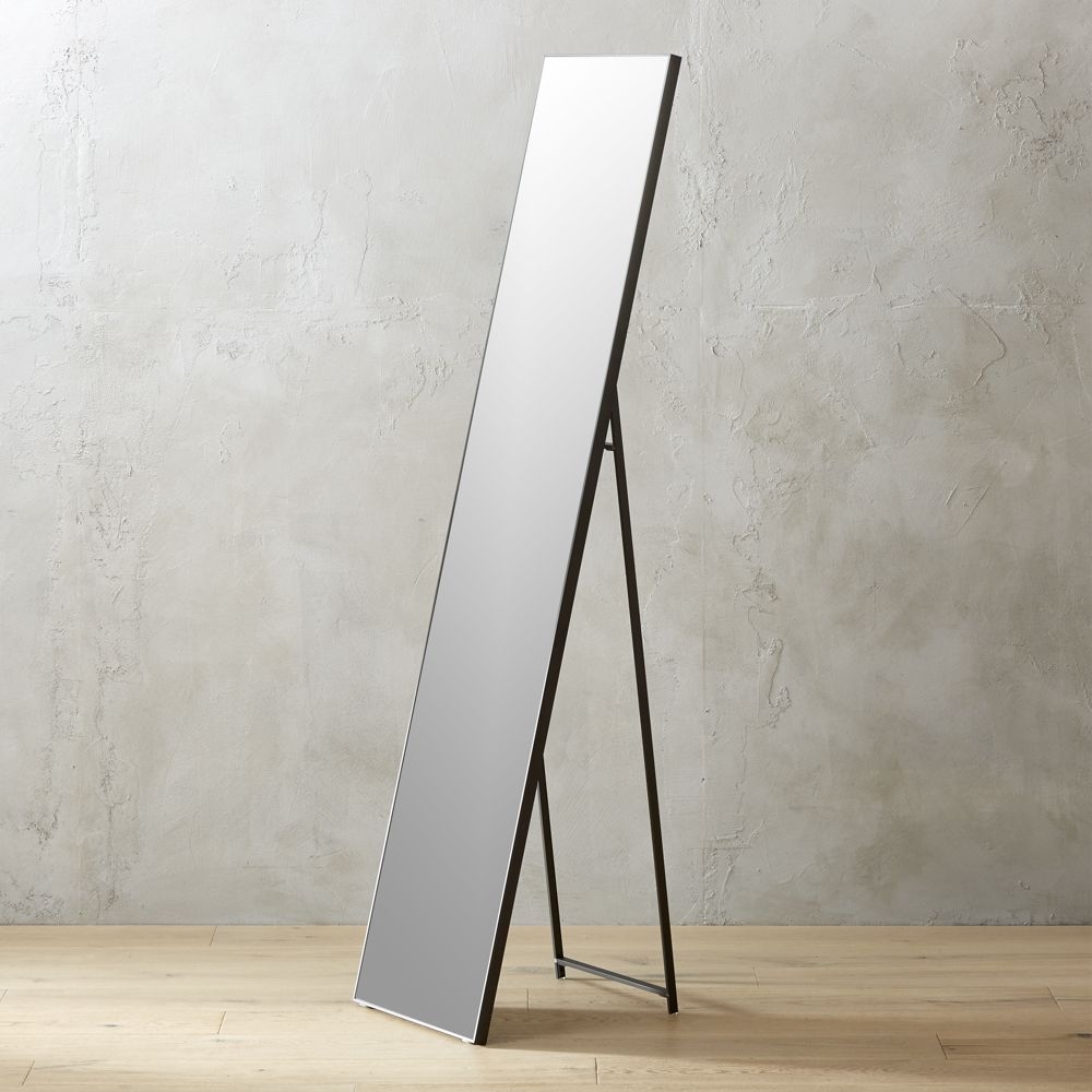 Infinity Standing Black Floor Length Mirror 16"x69" - Image 1