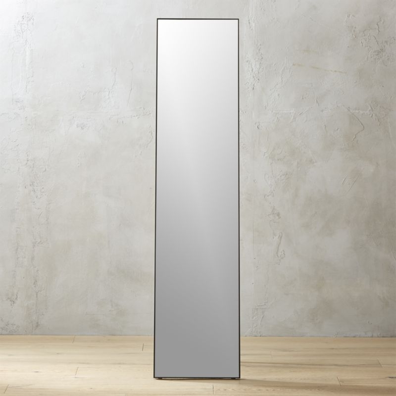 Infinity Standing Black Floor Length Mirror 16"x69" - Image 0