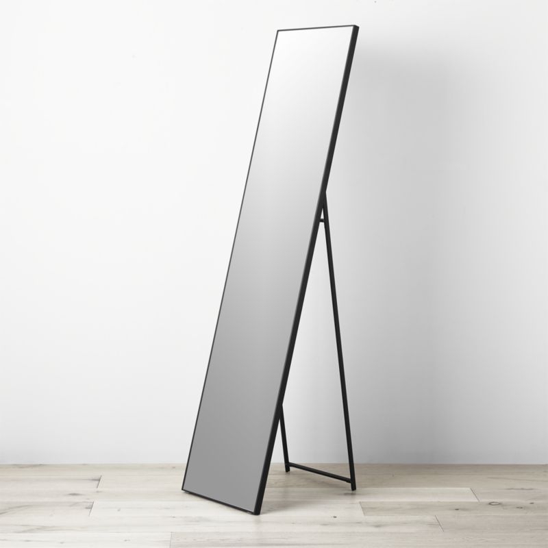 Infinity Standing Black Floor Length Mirror 16"x69" - Image 2