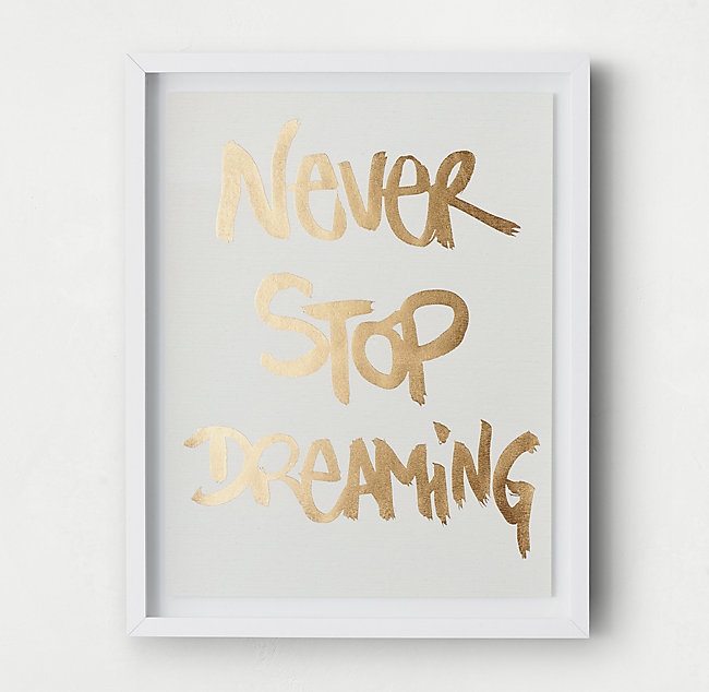 QUOTES METALLIC FOIL ART - NEVER STOP DREAMING - Image 0
