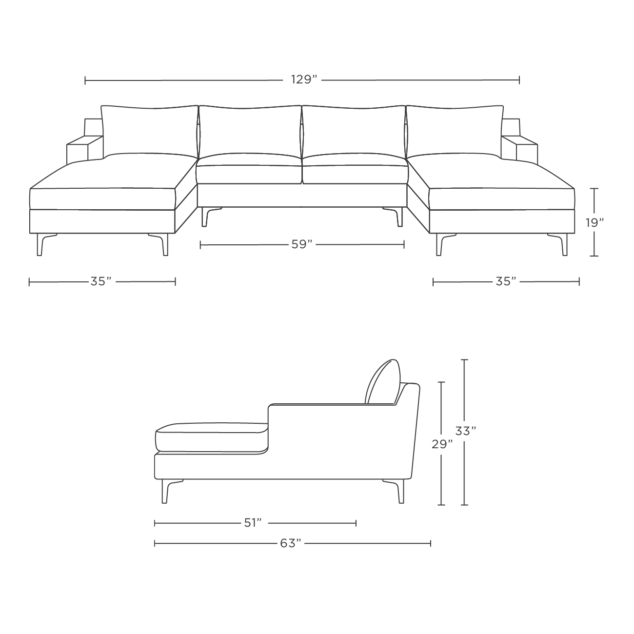 Sloan U sectional & bench cushion - Image 1