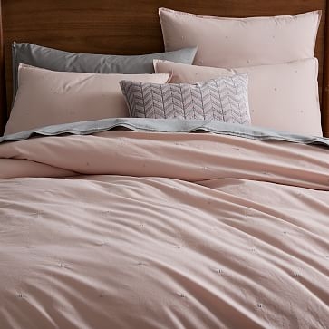 Organic Washed Cotton Duvet Cover, QUEEN, Pink Blush - Image 0