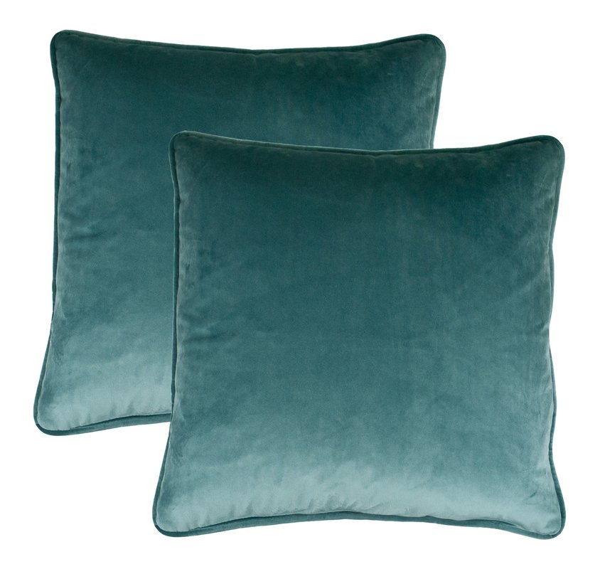Sherry Kline Velvet Throw Pillow - 20"x20" - Lake Blue (set of 2) - Image 0