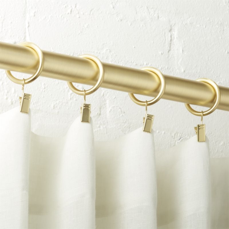 "Brass with White Marble Curtain Rod Set 88-120""x1""dia." - Image 4