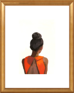 Top Knot 35 - 10" x 14" - Gold Leaf Wood frame - with mat - Image 0