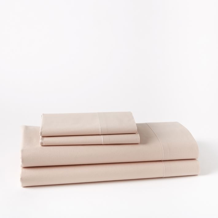 Organic Washed Cotton Sheet Set, Queen, Pink Blush - Image 1