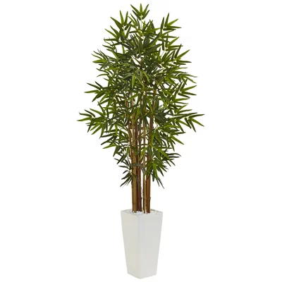 Artificial Floor Bamboo Tree in Cylinder Ceramic Planter - Image 1