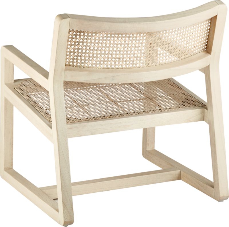 Makan White Wood and Wicker Lounge Chair - Image 6