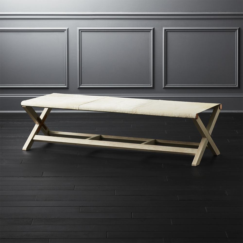 Curator White Hide Bench - Image 0