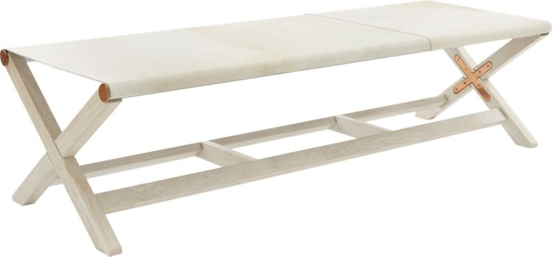 Curator White Hide Bench - Image 4