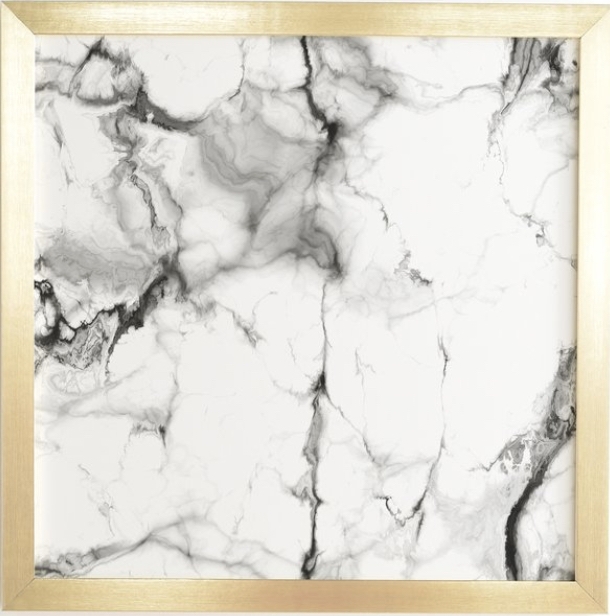 "MARBLE" Gold Framed Wall Art By Chelsea Victoria - 30x30 - Image 0