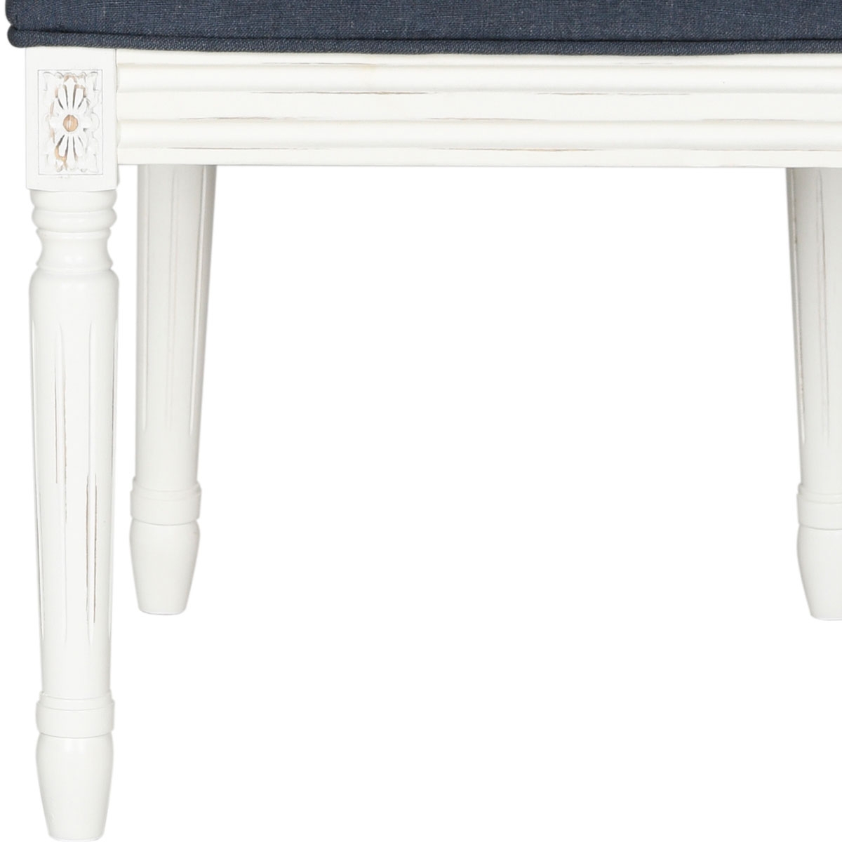 Buchanan 19''H French Brasserie Linen Rect Side Chair (Set of 2) - Navy/Cream - Arlo Home - Image 5