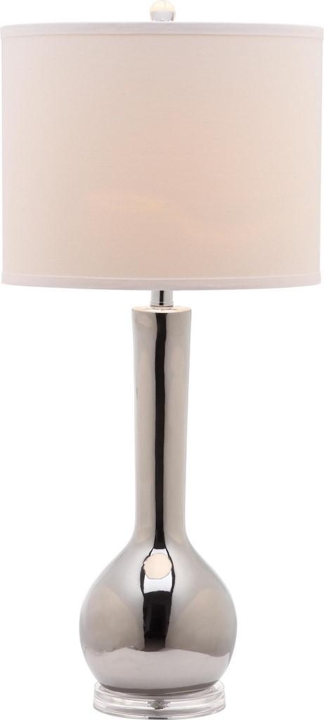 Mae 30.5-Inch H Long Neck Ceramic Table Lamp - Silver - Safavieh - Image 1