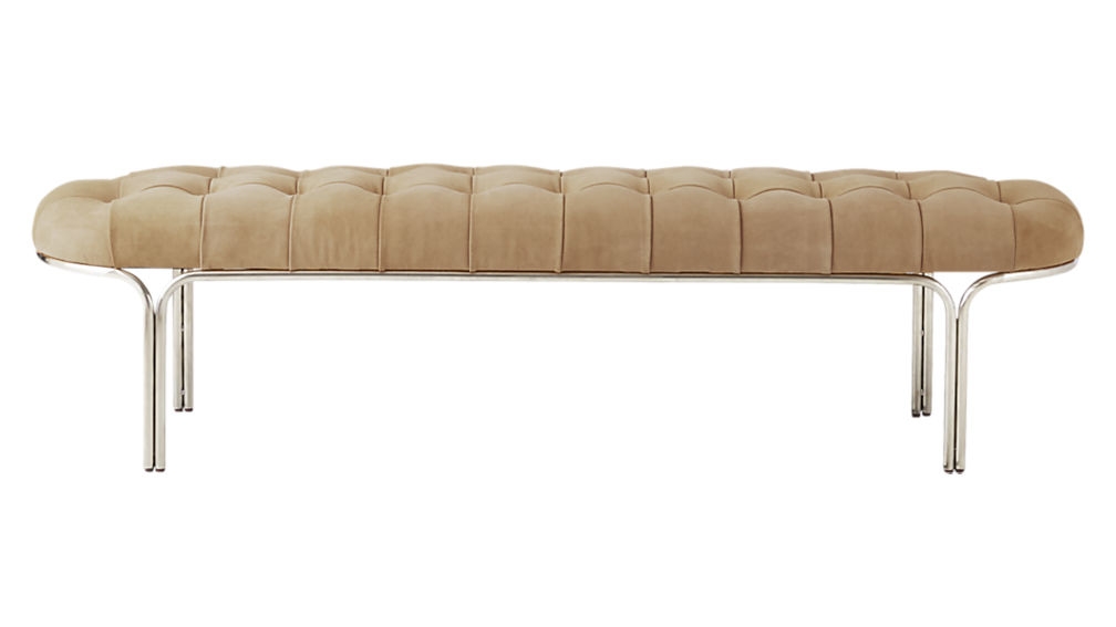 Luxey Tufted Suede Bench - Image 0
