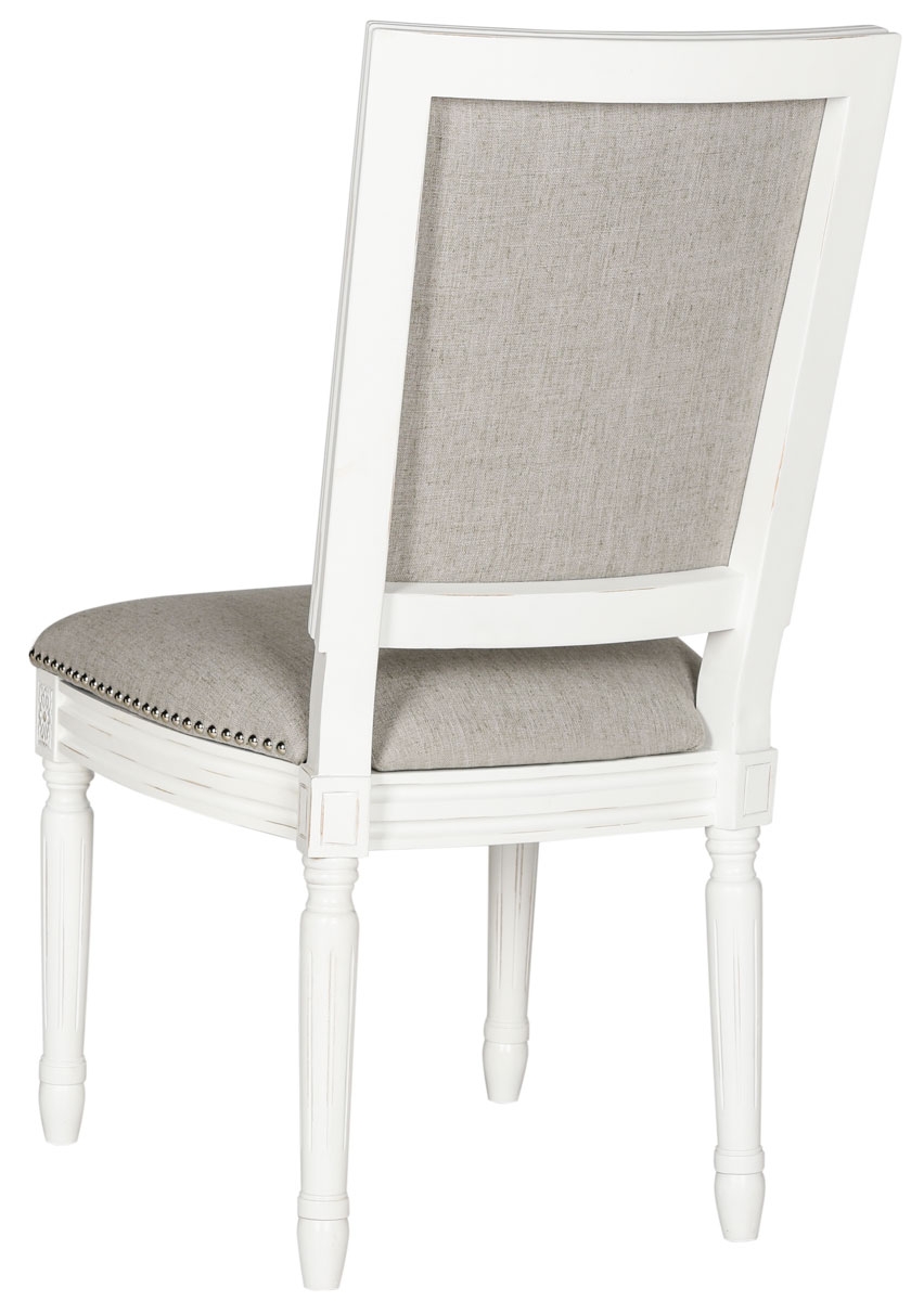 Buchanan 19''H French Brasserie Linen Rect Side Chair (Set of 2) - Silver Nail Heads - Light Grey/Cream - Arlo Home - Image 6