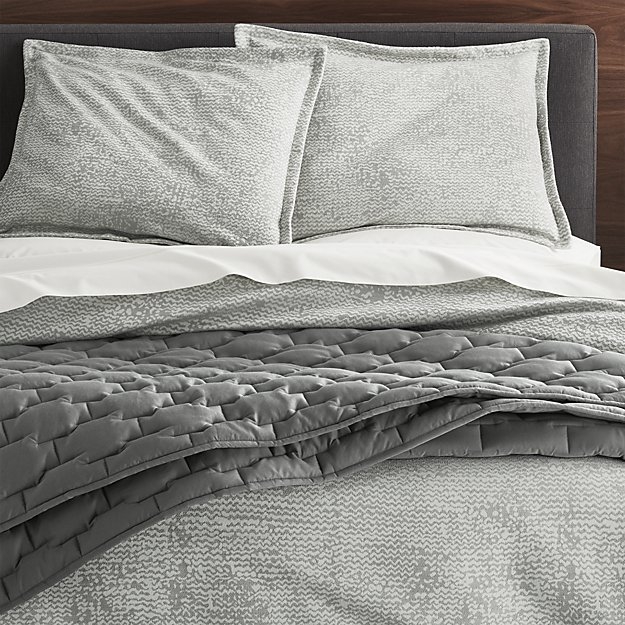 Brice Grey Patterned Duvet Covers and Pillow Shams - Image 1