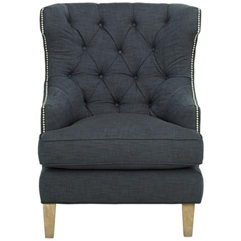 Reese Studio Indigo High-Back Accent Chair - Image 1