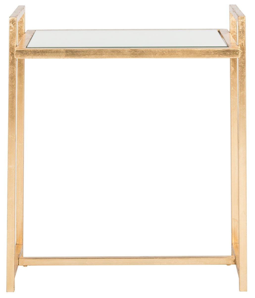 RENLY MIRROR TOP GOLD LEAF END TABLE - Image 2