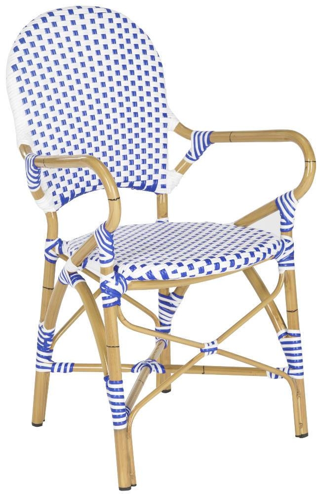 Hooper Indoor-Outdoor Stacking Armchair - Blue/White - Arlo Home - Image 2