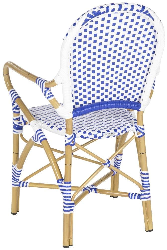 Hooper Indoor-Outdoor Stacking Armchair - Blue/White - Arlo Home - Image 3