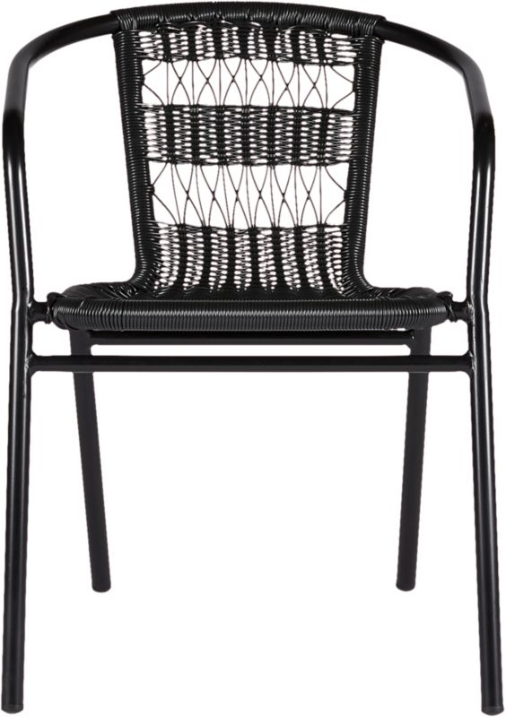 Rex Black Open Weave Outdoor Armchair - Image 1