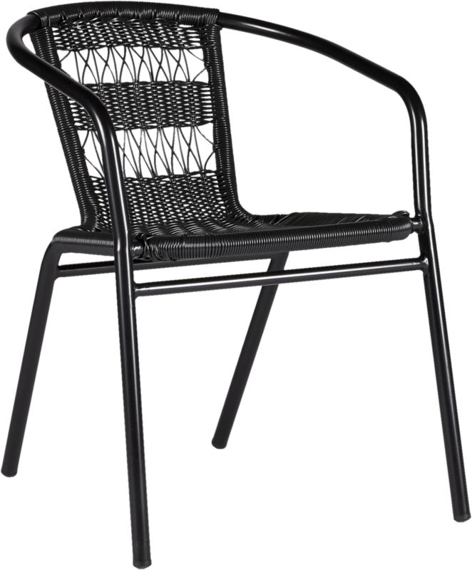 Rex Black Open Weave Outdoor Armchair - Image 2