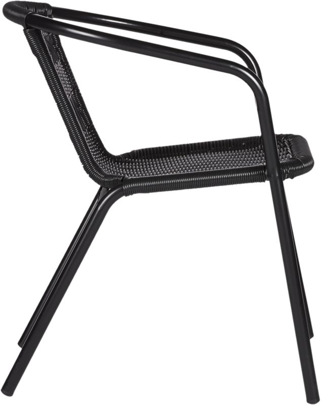 Rex Black Open Weave Outdoor Armchair - Image 3