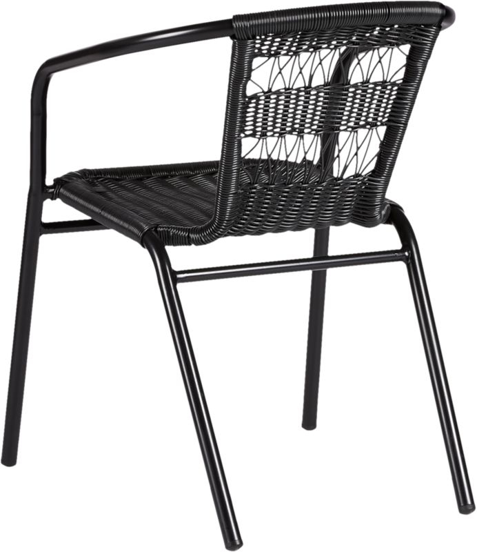 Rex Black Open Weave Outdoor Armchair - Image 4