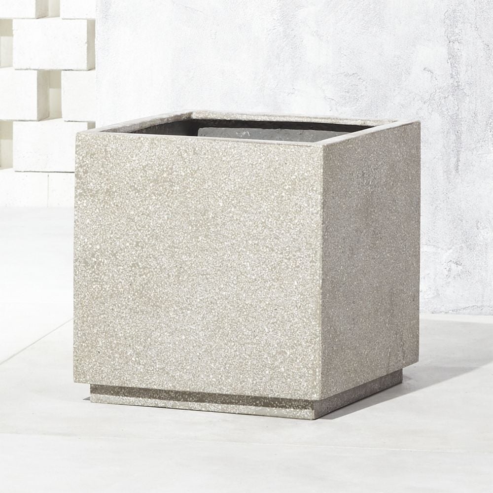 Playa Square Grey Stone Indoor/Outdoor Planter Large - Image 0