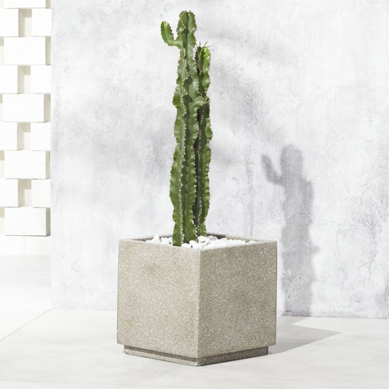Playa Square Grey Stone Indoor/Outdoor Planter Large - Image 2