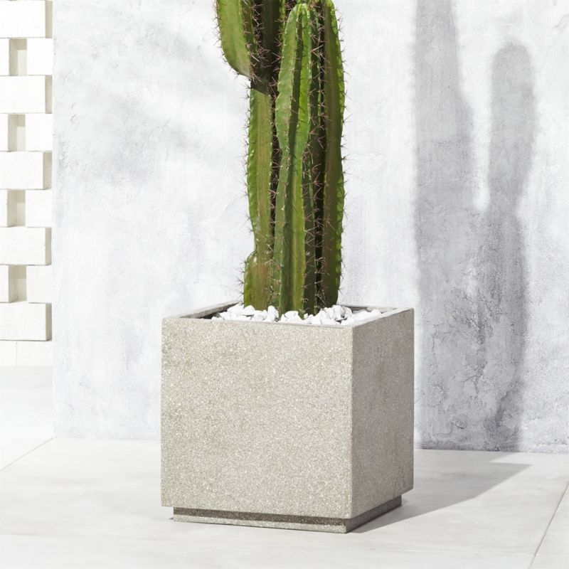 Playa Square Grey Stone Indoor/Outdoor Planter Large - Image 3
