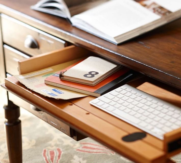 Printer's Keyhole Desk, Tuscan Chestnut - Image 2