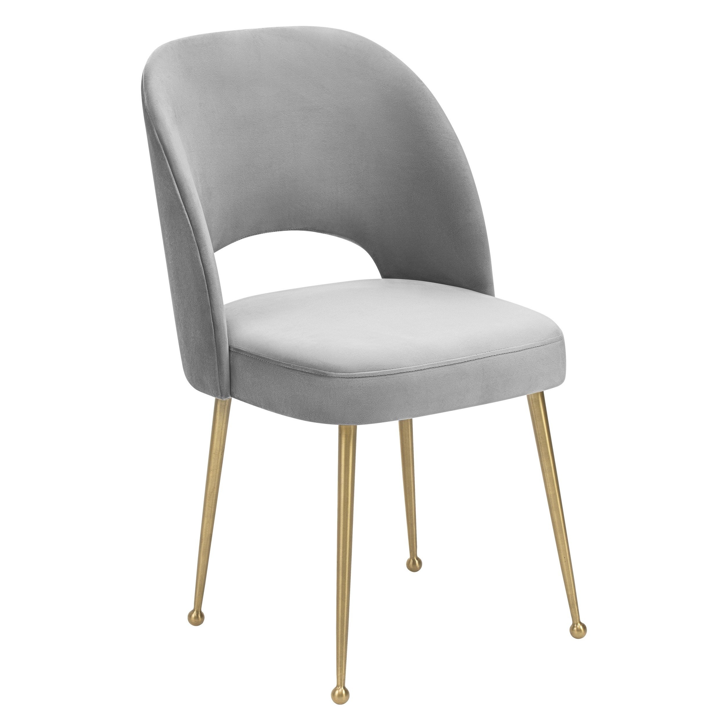 Celia Chair, Gray Velvet - Image 3
