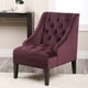 Abbyson Laguna Tufted Velvet Purple Accent Chair - Image 0