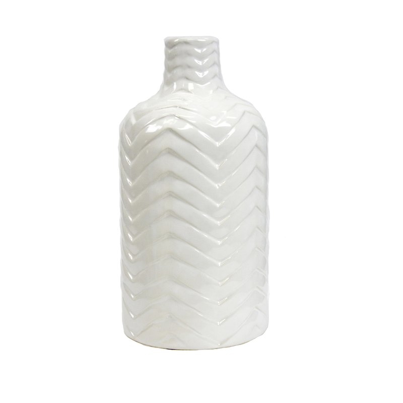 Traditional White Ceramic Vase - Image 1