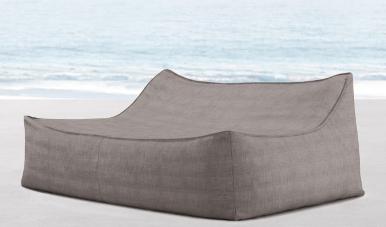 IBIZA DOUBLE LOUNGE CHAIR - MINK PERENNIALS PERFORMANCE TEXTURED LINEN WEAVE - Image 0