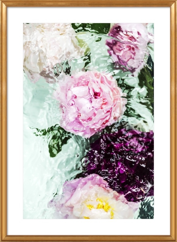 Abstract Floral No. 4 - 32x44" - Gold Leaf Wood Frame with Matte - Image 0