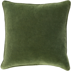 Safflower Pillow -green - 18" x 18" w/poly insert - Image 0