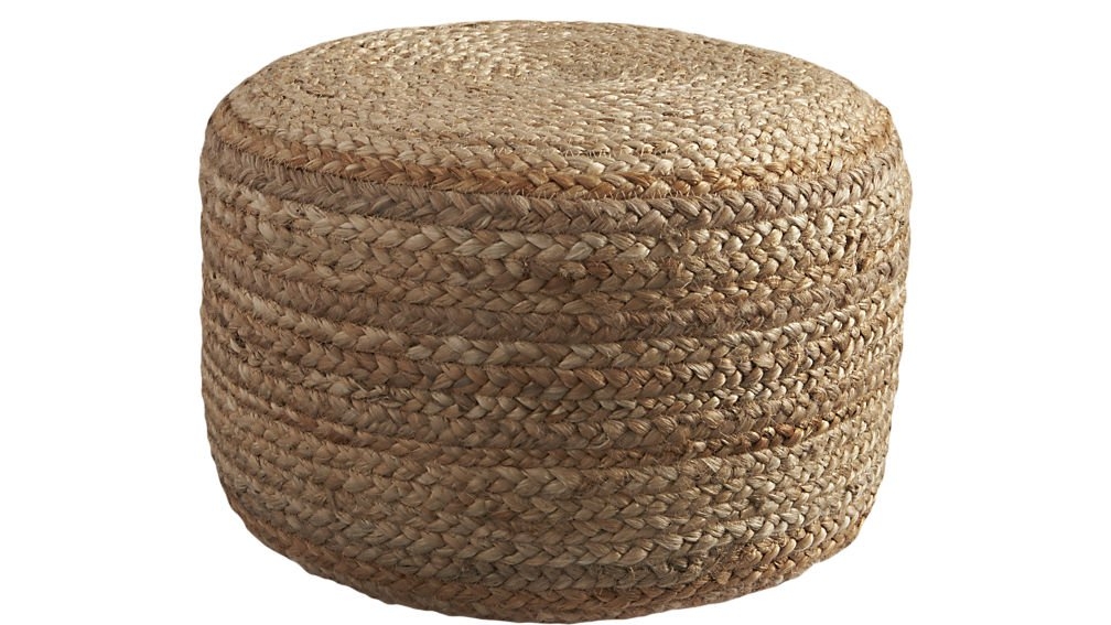 braided jute pouf - Image 0