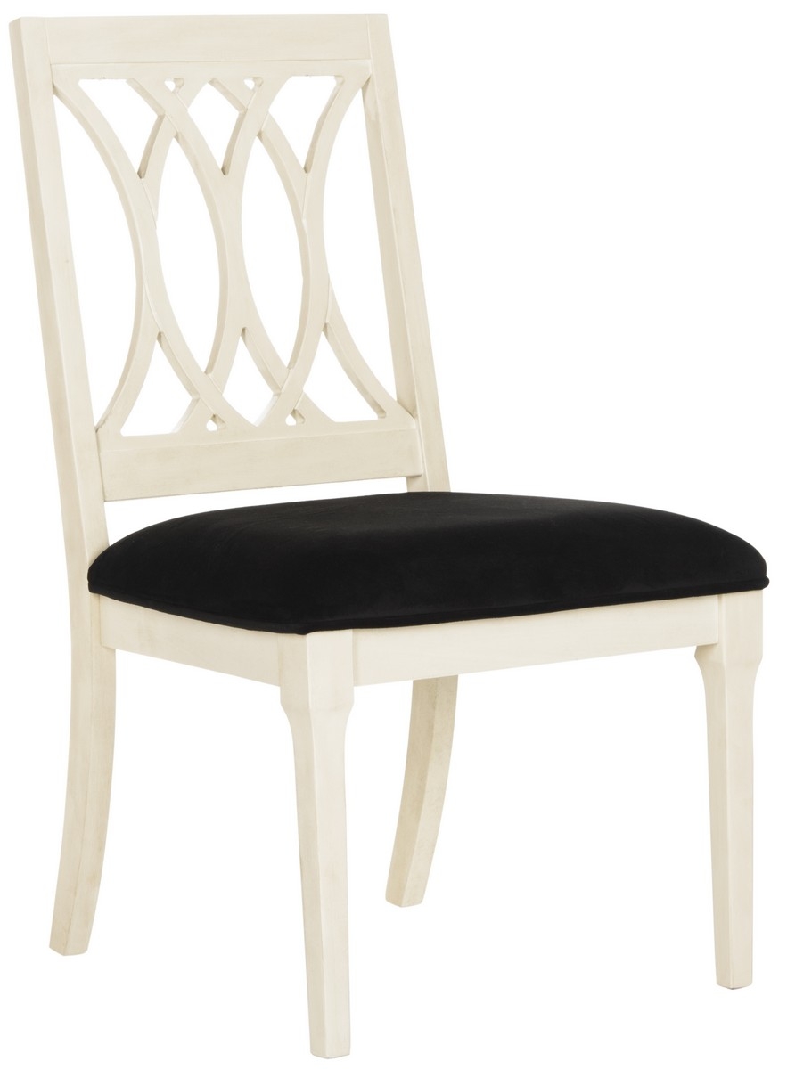 Selena 19''H Velvet Side Chair (Set of 2) - Navy/Antique White - Arlo Home - Image 0