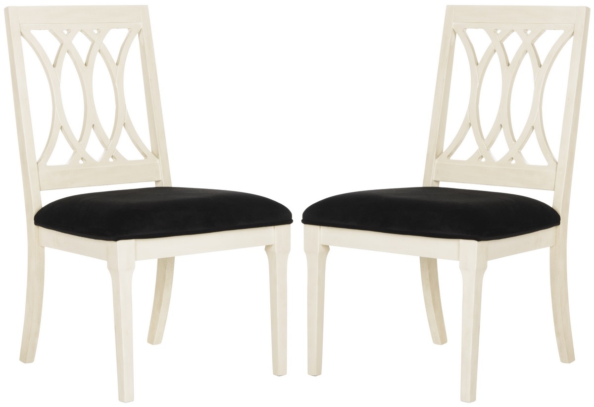 Selena 19''H Velvet Side Chair (Set of 2) - Navy/Antique White - Arlo Home - Image 2